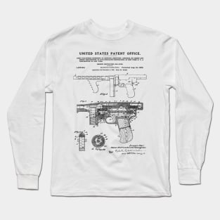 Thompson Submachine Gun Patent Black Long Sleeve T-Shirt